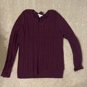 Croft & Barrow maroon knit sweater. Size XL